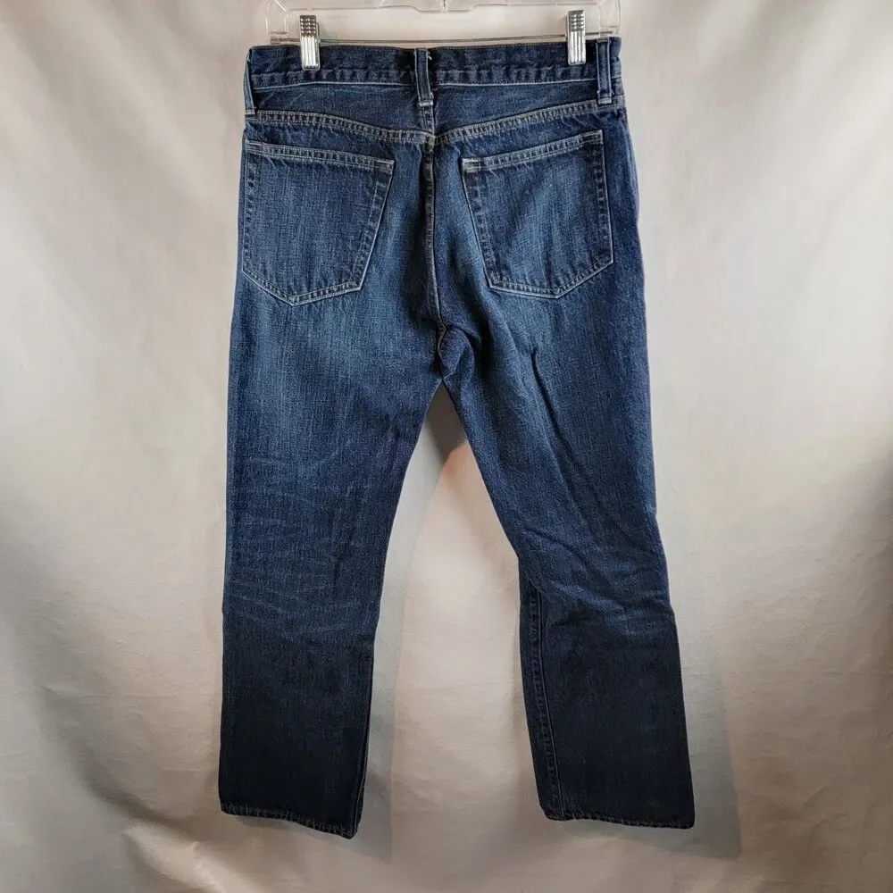 J Crew Jeans Men 31x30 Blue Denim Dark Wash Slim Straight Normcore Basic Classic